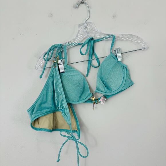 Victorias Secret Teal Bikini Set Women’s Size 34B - Picture 1 of 6